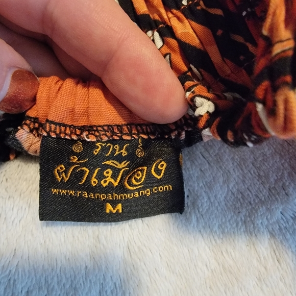 NWOT Orange Aztec Design Elastic Waist Maxi - Picture 5 of 7